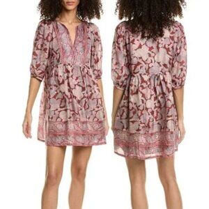Ba&sh paris iris rose floral silk mini dress